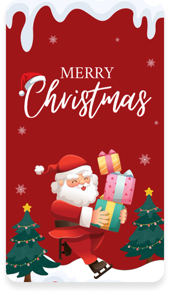 Julekort: Merry Christmas